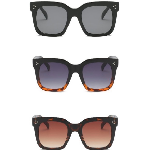 Boho luxury fashion vintage style studded sides square frames sunglasses shades main image 5